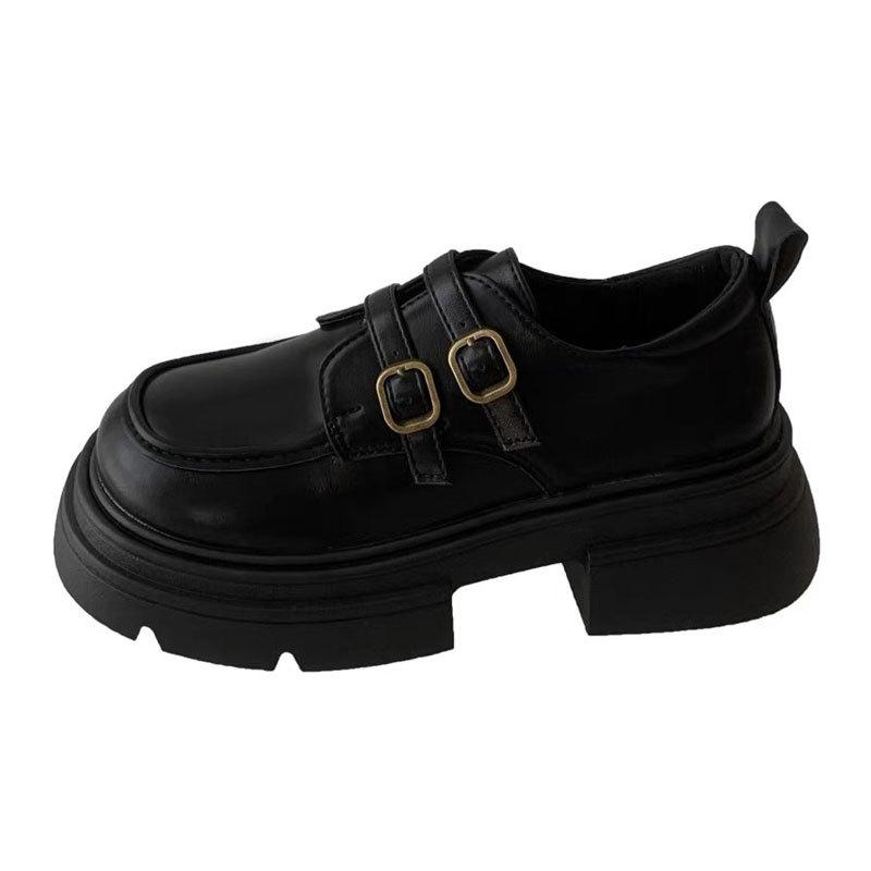 British style small leather shoes women's 2025 spring and autumn new muffin platform loafers versatile commuter work shoes jk single shoes