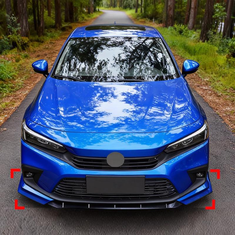 Splitter Front Air Dam Guard Bumper Lip Chin Protector Glossy Black Tuning Trim For Honda Civic 11th FE1 Sedan 4Doors 2021-2024