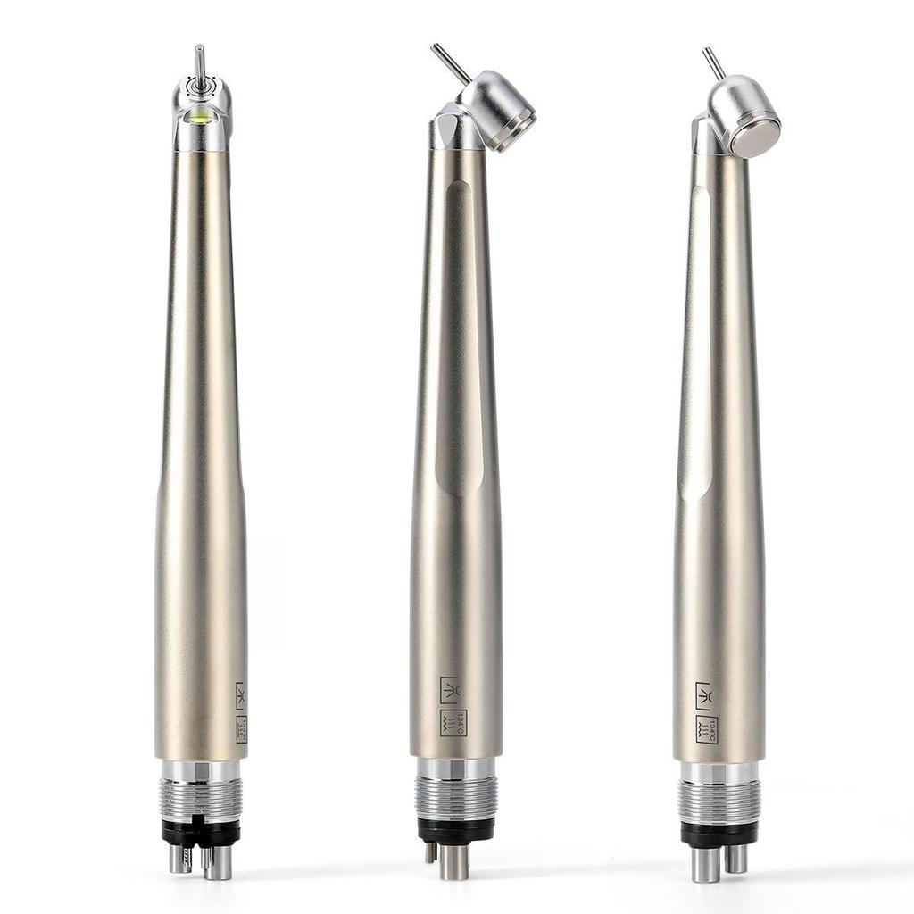 Dental 45 Degree E-generator High Speed Handpiece LED Titanium Plating Standard Head Single Water Spray Handpiece 4 Holes