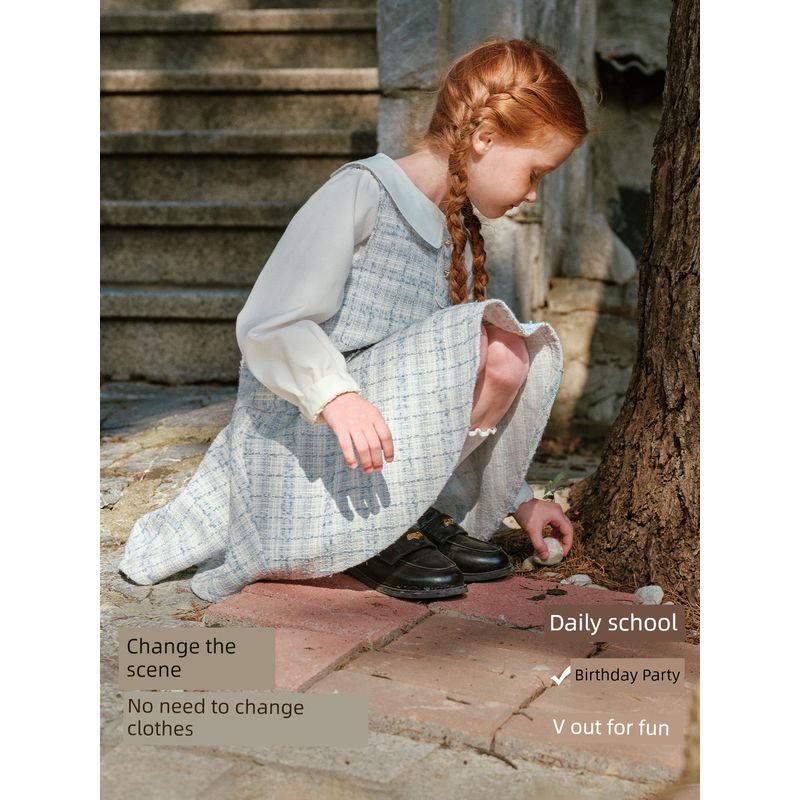 David Bella Children's Tweed-Style Vest Dress for Girls, 2026 New Model, Academy-Style Dress for Older Children, Spring Outfit for Girls
