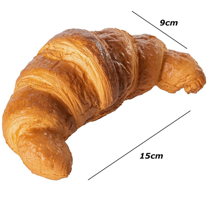 Simulace Croissantu Model Falešného Jídla Umělý Chléb Výloha Pekárny Ozdoby z Falešného Koláče Fotografické Rekvizity DIY Domácí Dekorace