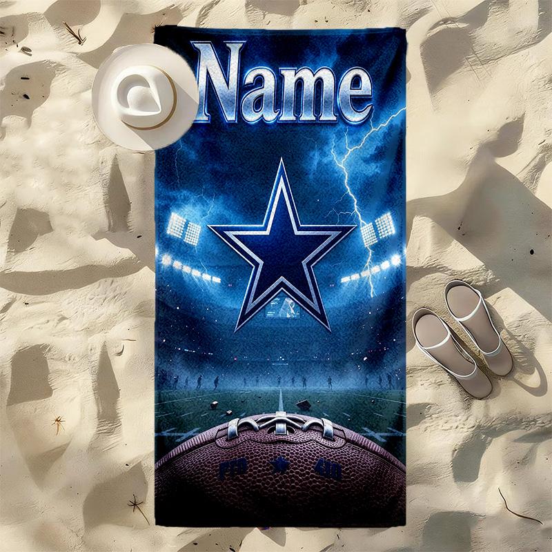Personalized Name Cowboys Game Day printed beach towel,a quick-drying, absorbent mat suitable for the beach, pool, gym, and travel fans gift 93