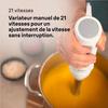 Mixeur plongeant - braun - multiquick 5 - 1000 w - 21 vitesses - gobelet 600 ml - mini hachoir - fouet - blanc