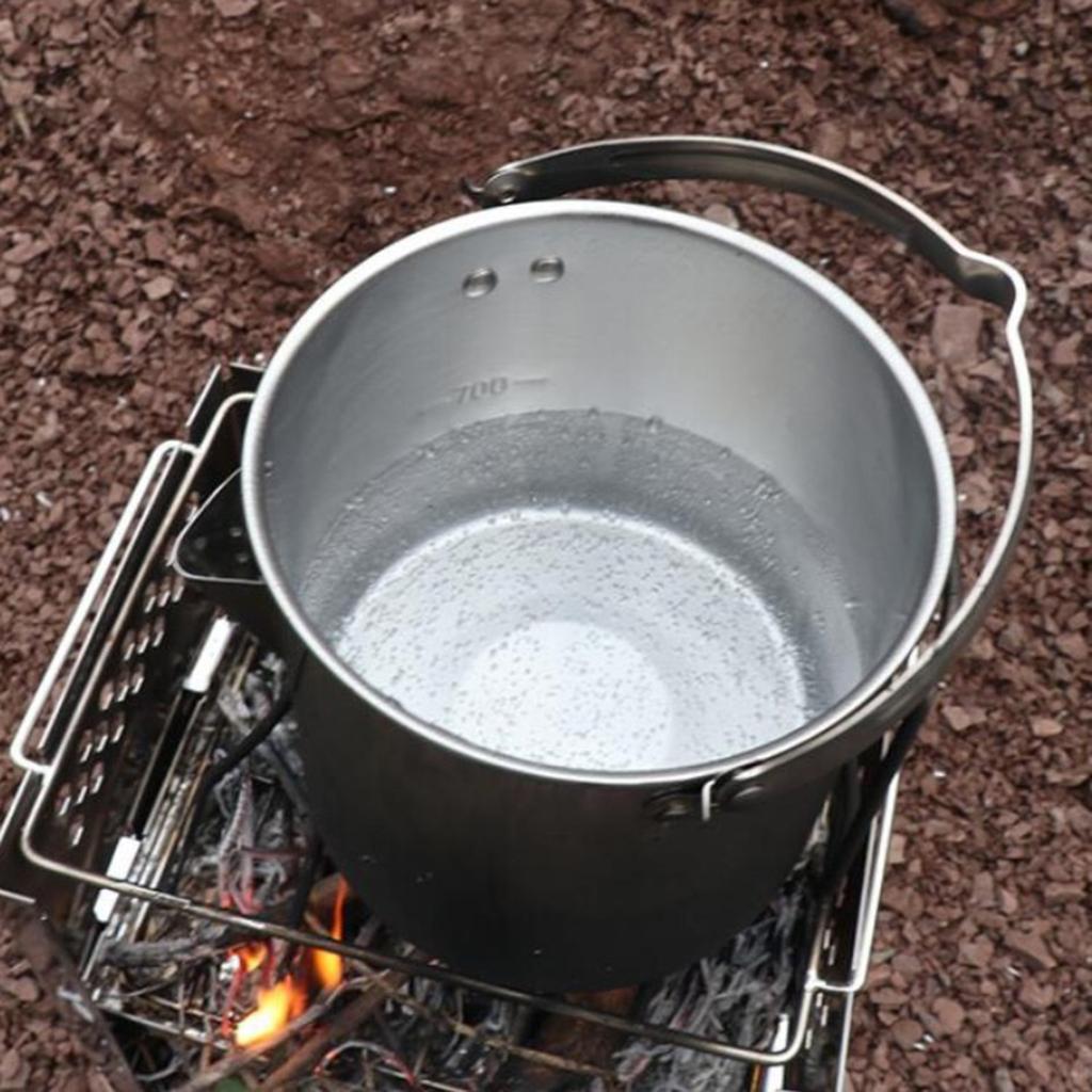 În aer liber ceainic de 1,2 l din oțel inoxidabil cu capac pentru gătit apă clocotită Camping Picnic Drumeții