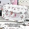 Hello Kitty Pencil Case, Multi-Functional Zippered Stationery Bag, Student Cartoon Print Multi-Layer Pencil Case Suitable