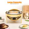 6.34Qt Round Chafing Dish Set for Buffet, High Grade Stainless Steel Catering Warmer Complete set for Party/Wedding, Gold