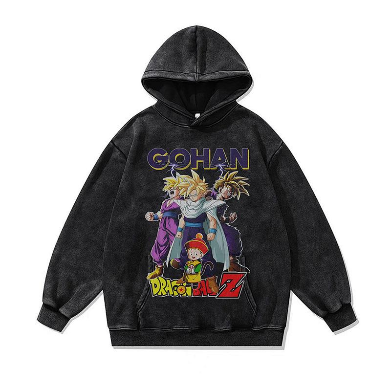 Niche Trend Cartoon Digital Direct Injection Printing Hoodie 430G Heavy Cotton Washed Sweater Men And Women Tide