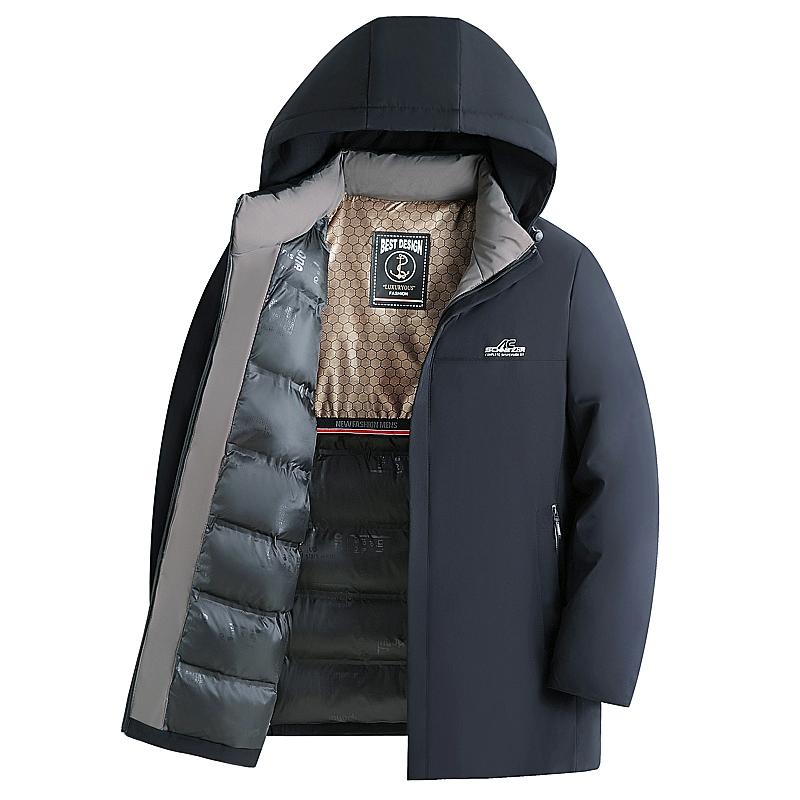 

Cozy Up Men s Winter Thicken Parka Jacket Warm Coat with Removable Hood 4XL