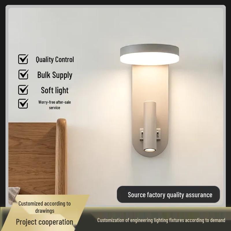 LED Wall Lamp: Rotatable Bedside Light for Hotel, Bedroom, Staircase, Study, Guest Room, Hallway