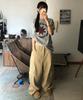 Mubeun Curved Wide Cargo Pants Beige