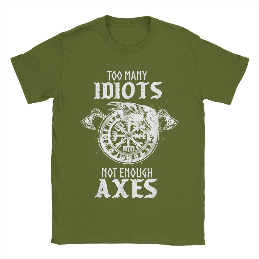 T Shirt Men's Pure Cotton Humorous T-Shirts Norse Helm of Awe Tee Shirt Clothing Gift
