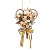 Heart-Shaped Ribbon Wreath with Artificial Carnations for Mother's Day Wall Decor