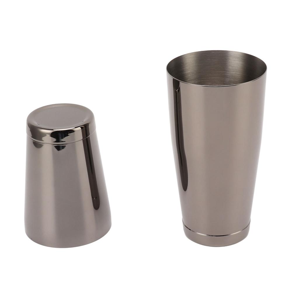 304 Stainless Steel Cocktail Shaker 2 Section Bartending Mixer Bar Wine Cup Shaker Black Plated
