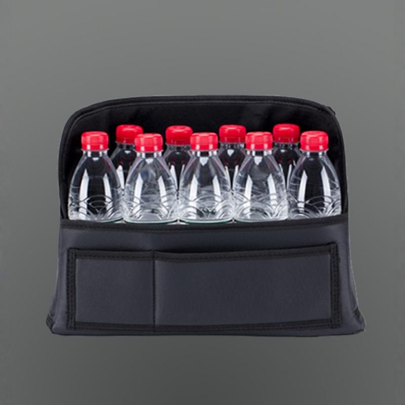 1pc PU Leather Car Seat Storage Bag with Cup Holder, Front Storage & Side Pocket Universal Car Armrest Box Storage Hanging Bag