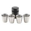 4Pcs Mini Liquor 70ml Drink Stainless Steel Cups with Holder Travel Barware
