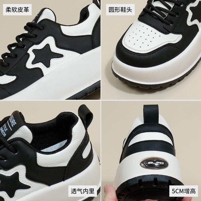 Spring White Shoes New Korean Style Ins Women's Platform Height Increasing Sports Board Shoes Casual Shoes Mx7811