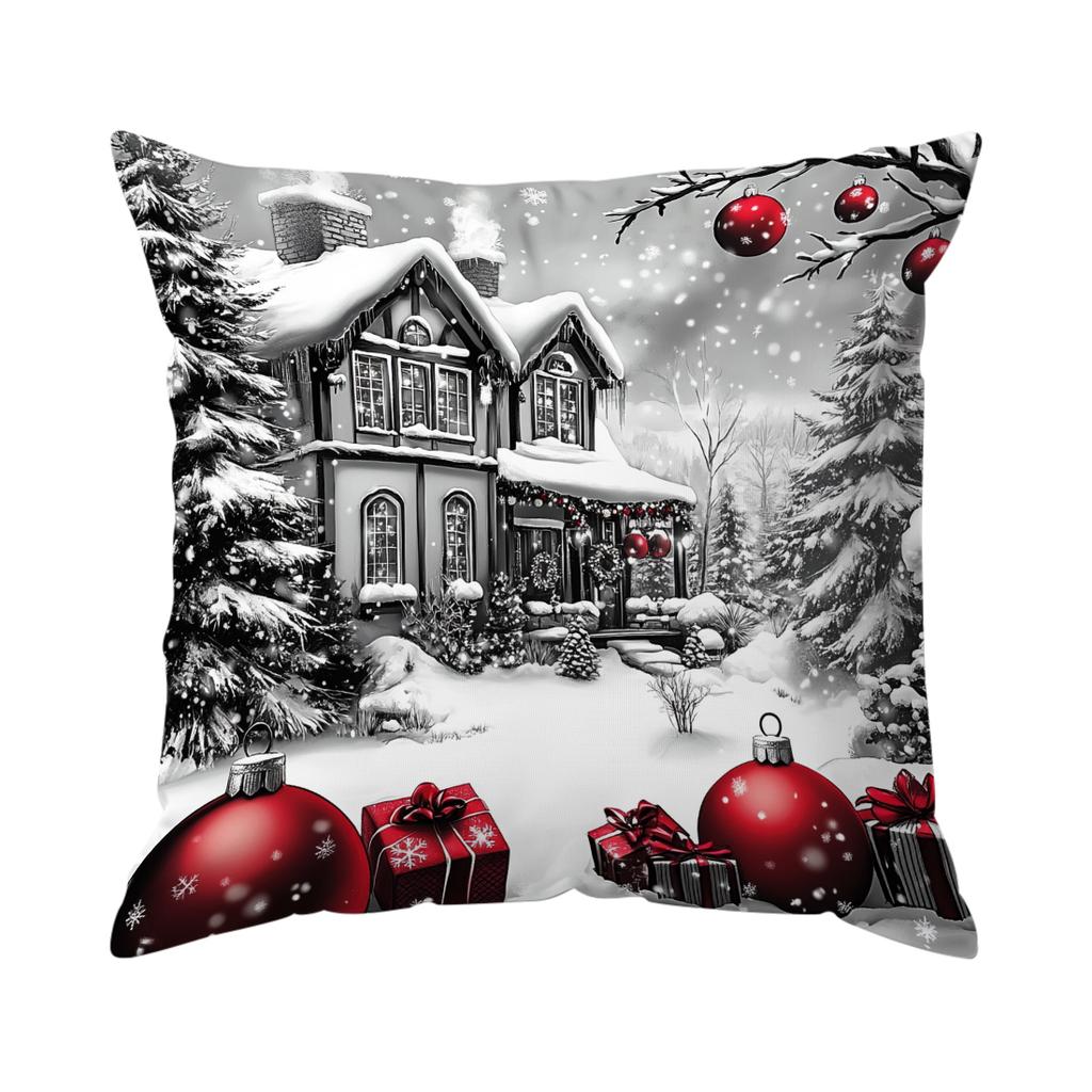 45X45Cm Christmas Tree Decoration Ball Pillowcase Bedroom Cushion Cover 100% Polyester Living Room Cushion Pillowcase Home Decor