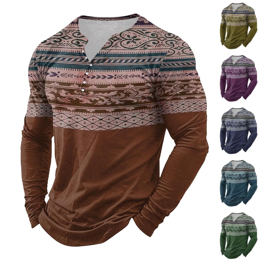 Men's Casual Bohemian Vintage Long Sleeve Shirt