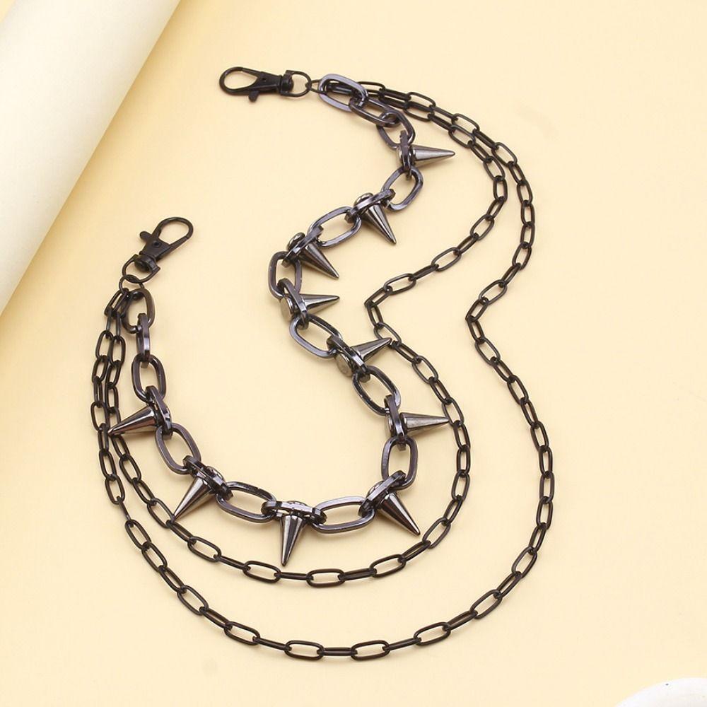 Zinc Zinc Zinc Alloy Rivet Studded Pants Chain Double-layer Punk Belt Chain Retro Bag Chain Male