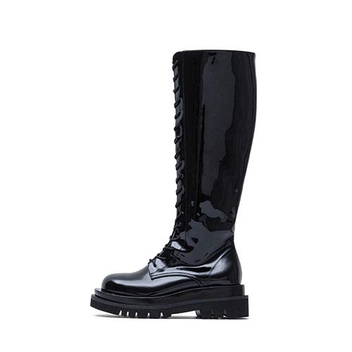 Ssimeez Lace-Up Work Boots (Black Patent)