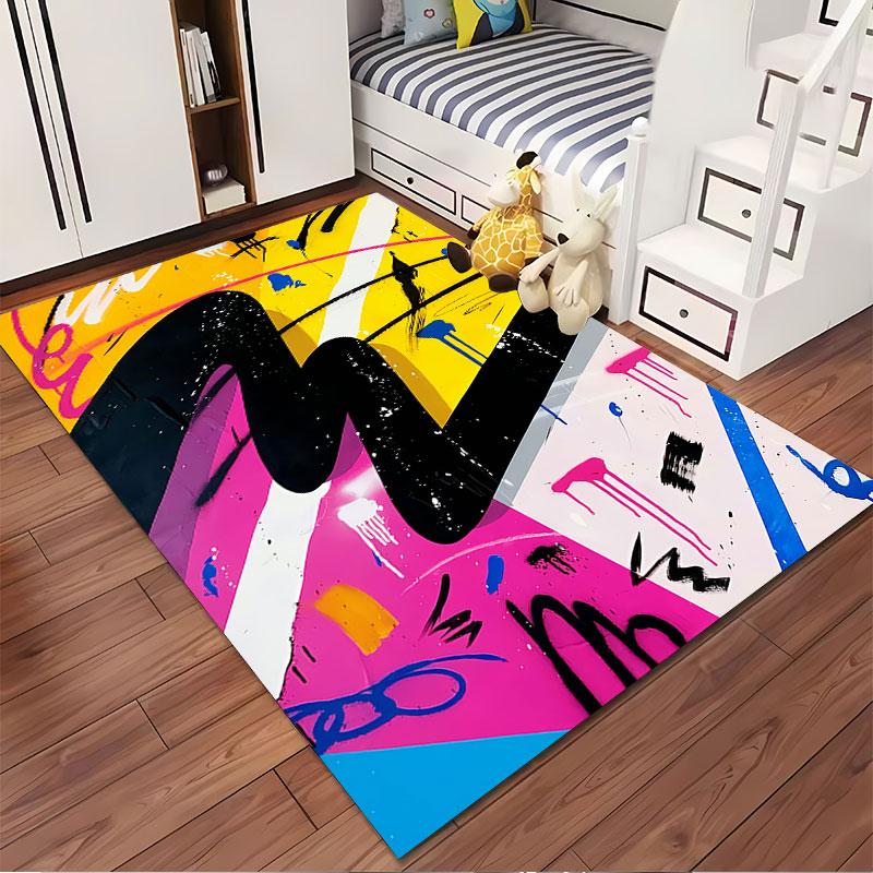 Abstract Graffiti Art Carpet suitable as a non-slip mat for the living room or bedroom sofa