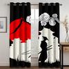 Japaness Anime Bushido Cartoon Curtains Blinds Great for Living Area Kids Bed Room Bathroom Kicthen Workroom Door Home Decoration