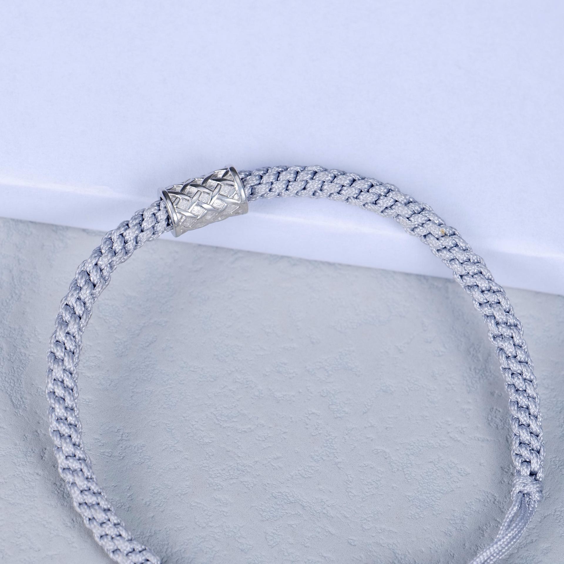 Мужской трендовый минималистичный плетеный браслет с посеребрением 925 пробы - Нишевый ретро-дизайн