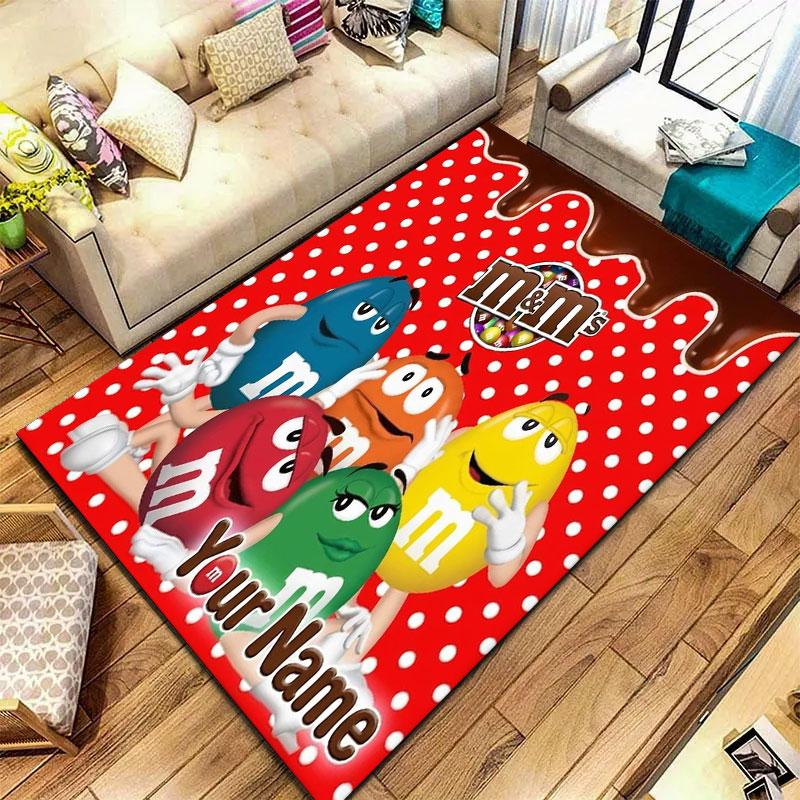 M&M's Custom Name Carpet Rug for Living Room Bedroom Home Sofa Decoration,Kids Play Non-slip Floor Mat