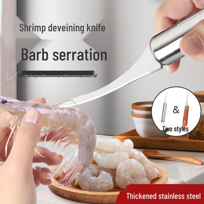 Stainless Steel Shrimp Peeler & Deveiner Knife: Portable Tool for Removing Shells, Opening Backs, Deveining.
