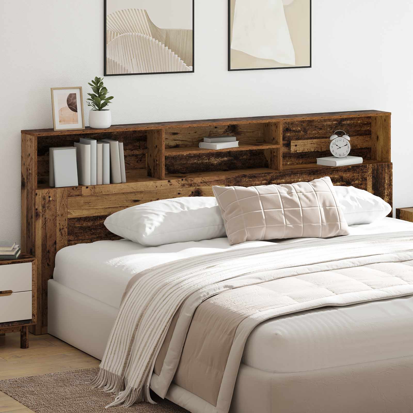 vidaXL Kopfteil Schrank Altholz Holzwerkstoff braun