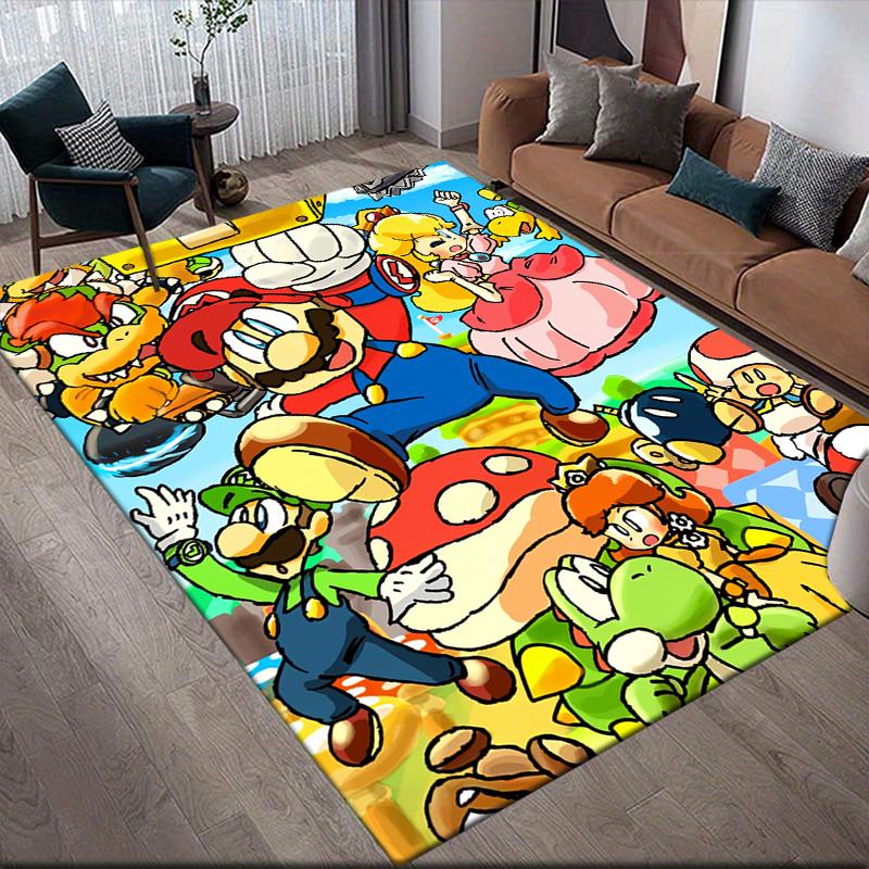Super Mario Classic Poster Area Rug, Mario Fan Soft Carpet, Perfect Gift.chl