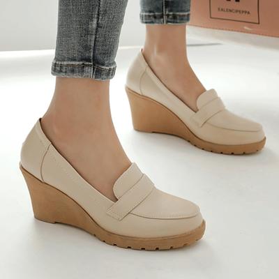 Eleganti Décolleté con Zeppa da Donna Scarpe Moda Casual Nero Nude Bianco Zeppe Tacco Alto Scarpe da Festa Matrimonio Femminili Taglia Grande