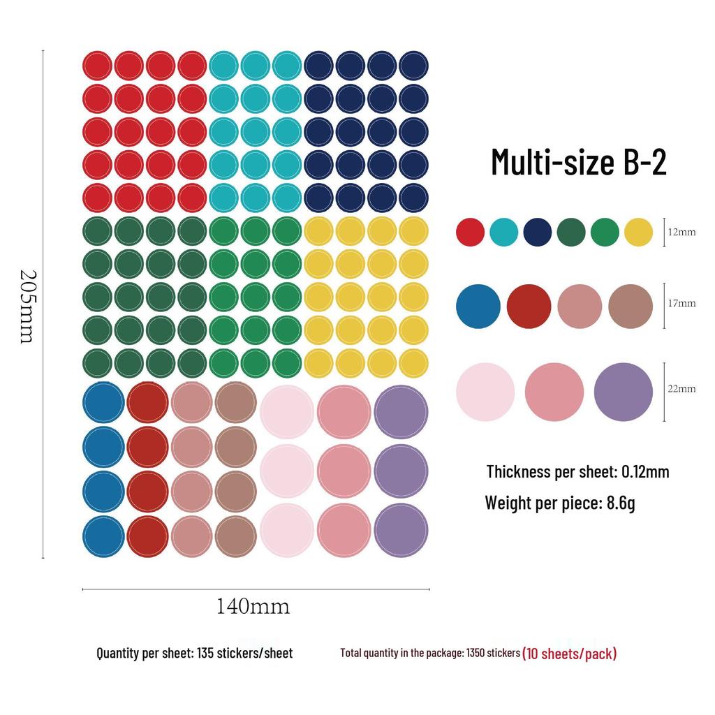 Colorful Polka Dot Stickers for Kids' Journals and DIY Albums