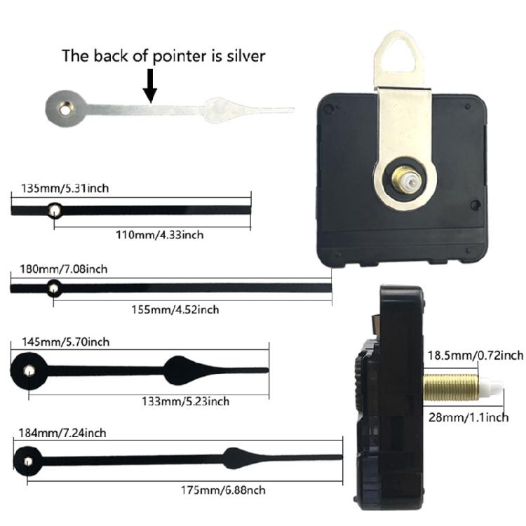 Battery Operated Quartzs Wall Clock Motor Movement Replacement Parts with Multiple Hand Size for Crafting Timepieces