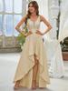 Ever-Pretty Women's V-Neck A-line High-Low Hem Backless Sparkly Prom Dress Plus Size Evening Dresses