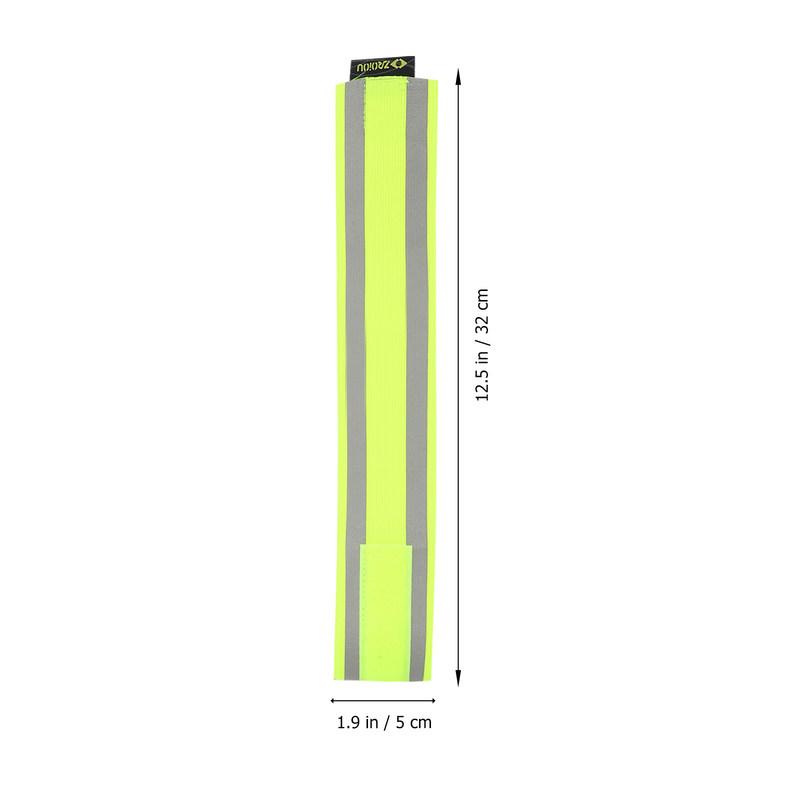 2 Stück Reflektierender Beinriemen Outdoor Sicherheitsband Verstellbares Lauf-Handgelenkband Hohe Sichtbarkeit Fluoreszierende Armbänder Radfahren