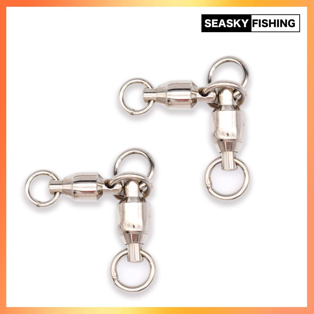 SEASKY Super Rotating Bearing Set of Stainless High Strength and Corrosion for Boat Fishing and Baitcasting of Swivels, 10, Steel, Resistant, Fishing,