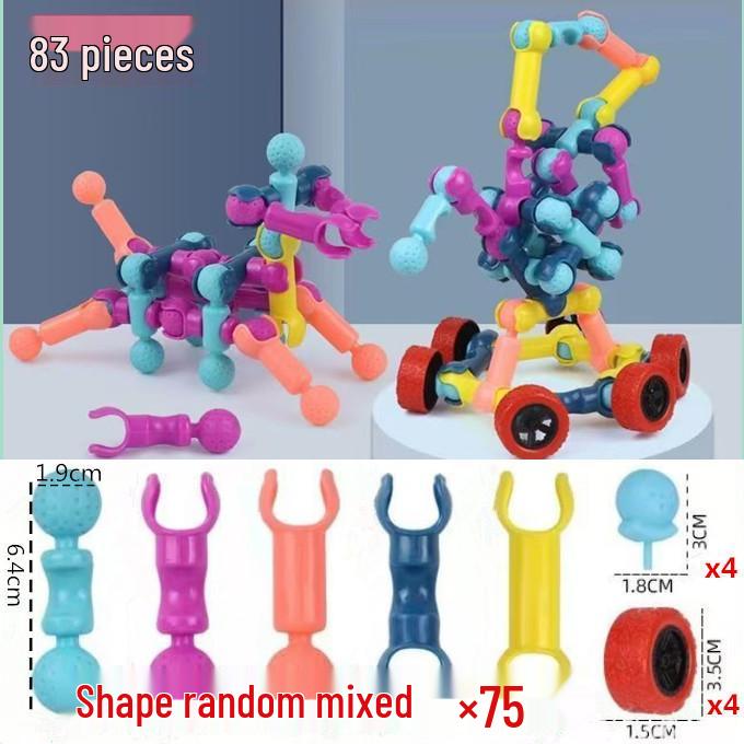 Multifunctional Children's Skeleton Joint Building Blocks: DIY Educational Plug-In Assembly Toys