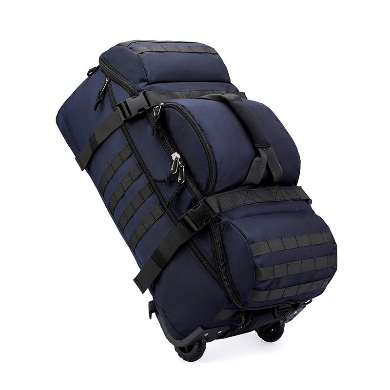 

Men Women Luggage Bag Oxford Cloth Roller Bag Large-capacity Folding Travel Bag Unisex One-shoulder Diagonal Multifunctional Luggage Bag синій