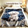 Manta Macia Tema Cão Nome Personalizado Impressão de Texto Manta Quente Decoração de Sofá de Casa Quarto
