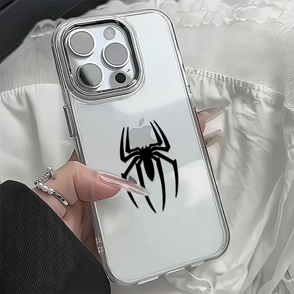 Spider Pattern Phone Case For Iphone 17 Pro Max Air 16 Pro Max 15 Pro 14 13 12 11 17E 16E Transparent Soft Protective Cover