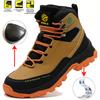 Men's Waterproof Steel Toe Work Boots Slip-Resistant Safety Shoes Constructive Anti-Smash Anti-Puncture Protective Boots