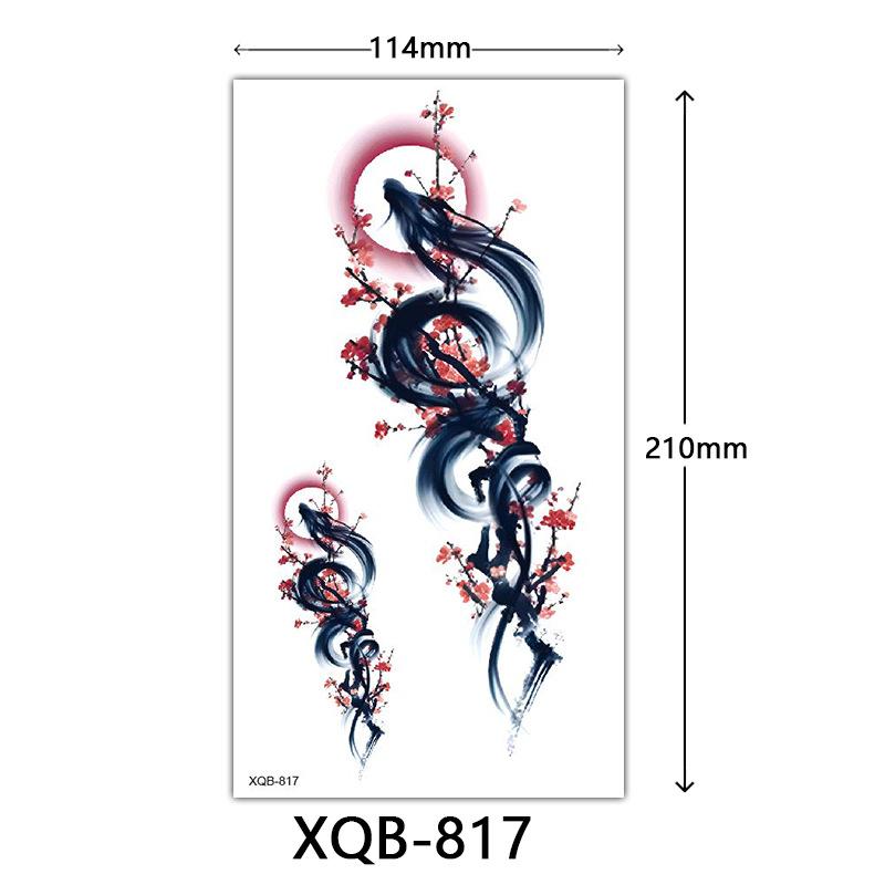 Small Full Arm Tattoo Sticker, Flower Letters, Plain Flower Tattoo Sticker Tattoo