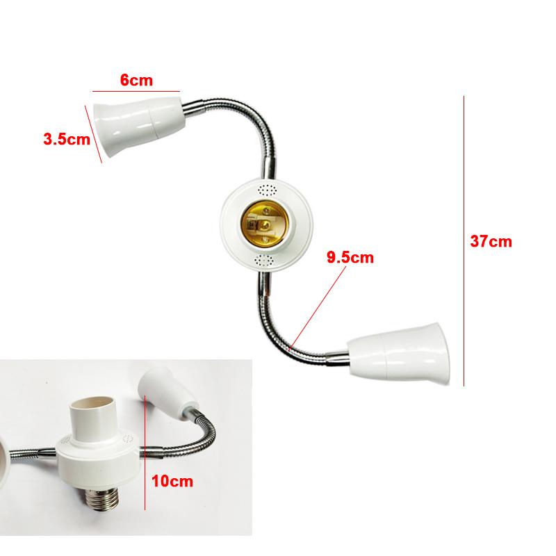 E27 Multi Head Flexible Tube LED Universal Conversion Lamp Head Double Head Extended Lamp Head Lamp Holder Accessories Indoor