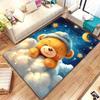 Lovely Watercolor Sleeping Bear Pattern Non Slip Floor Mat Durable Stain Resistant Kids Play Rug for Home Nursery Bedroom Decor