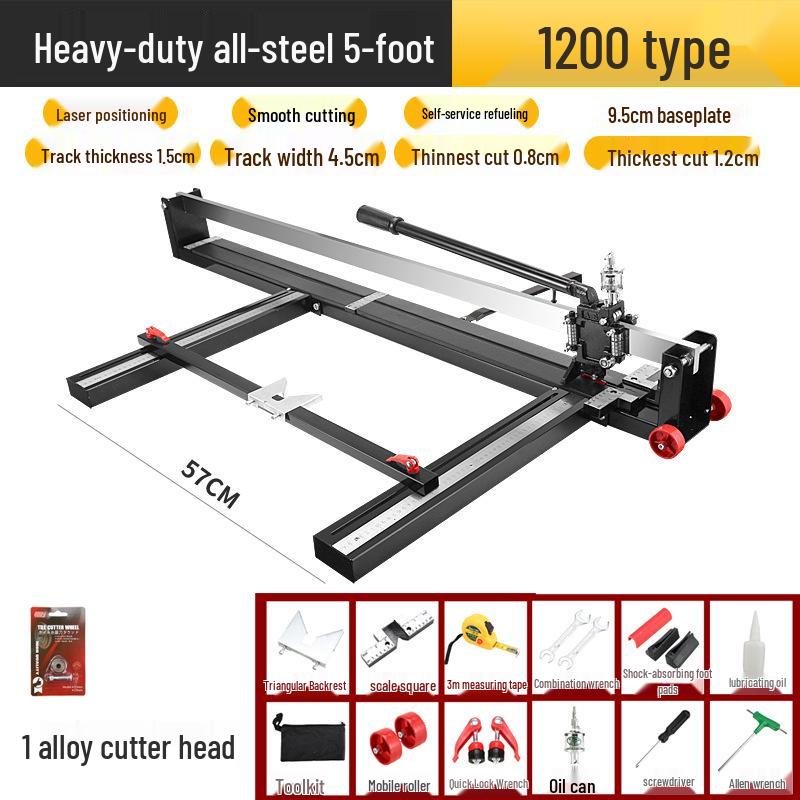 Yüksek Hassasiyetli Lazerli Fayans Kesici - Tamamı Çelik, Yer Karoları için Manuel İtmeli Bıçak, 1600-1800