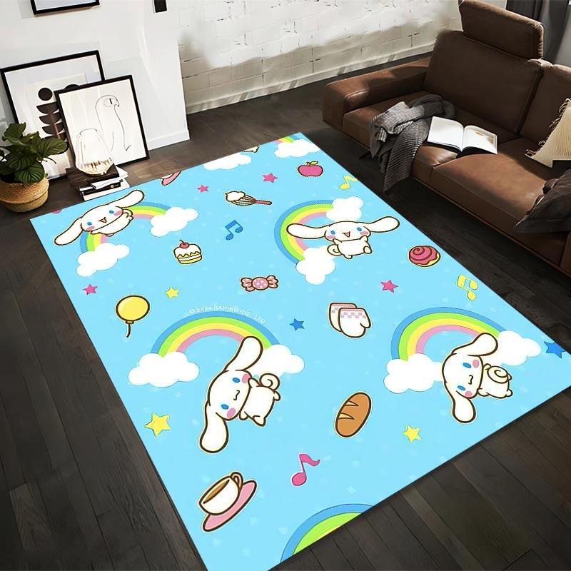 

Blue Cartoon Pattern Carpet with Cute Character1Rainbows1and Colorful Icons Suitable for use as an anti-slip1 for1room and bedroom sofas 40x60cm( 15x23in )