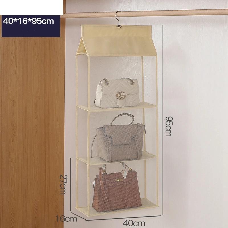 Closet Handbag Hanging Organizer For Wardrobe Storage Bag Door Wall Clear Sundry Shoe Bag with Hanger Pouch Handbag Organizer