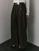 MERGO Women'S Light Textured Wide Curved Pants [Brown]