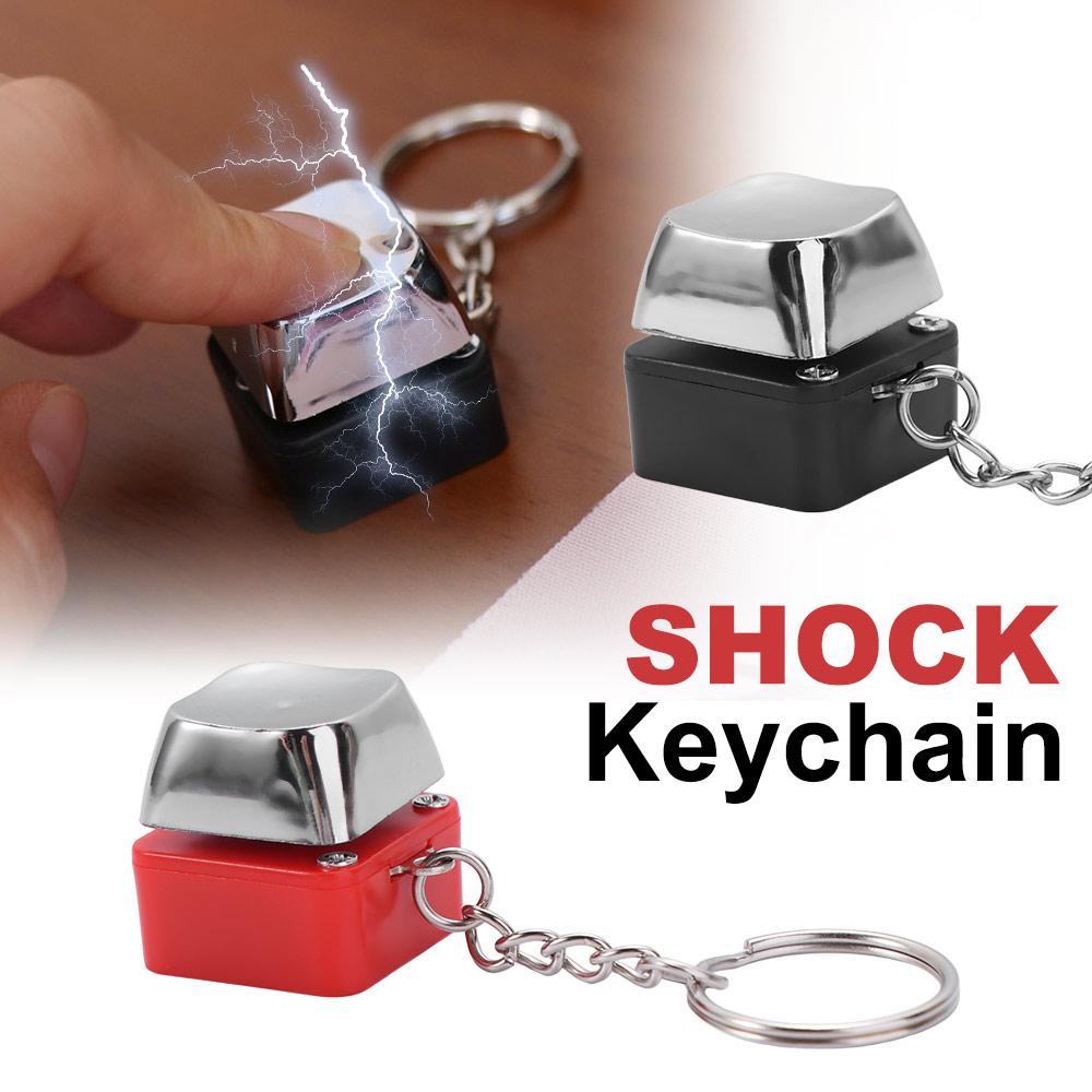 Metal Key Ring Prank Toy Mild Pulse Induction Prank Electric Shock Button Holiday Entertainment